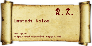 Umstadt Kolos névjegykártya